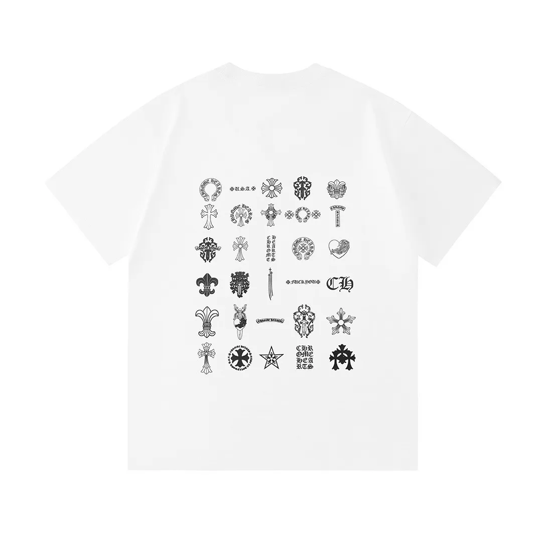 P150 Chrome Hearts Chrome Hearts 2026 official website new brand collection logo, same style for men and women, short-sleeved T-shirt ·Customized 300g 100% double yarn pure cotton fabric ·Dyeing 32 counts double-strand thread ·Collar label, hangtag, main mark and three labels complete Color: White Size: XS S M L